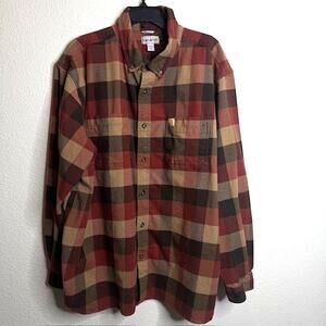 Carhartt Sz 3XL Rugged Flex Relaxed Fit Flannel Long Sleeve Plaid Shirt
